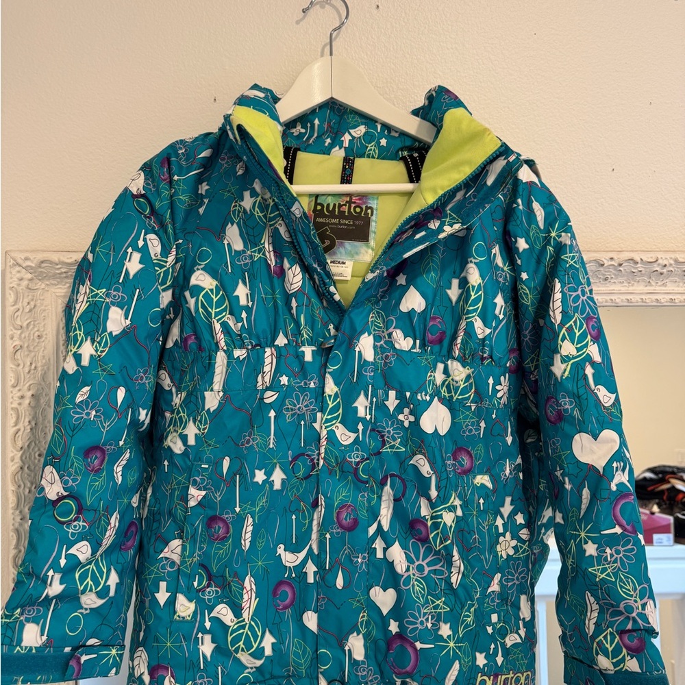 Burton Kids' Size 10-12 Teal Snow Jacket Coat Girls Dry Ride